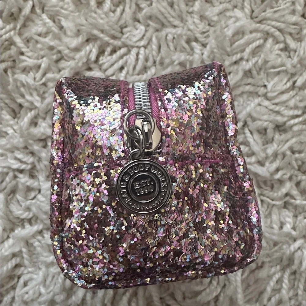 Bath & Body Works Pink Glitter Cosmetic Bag